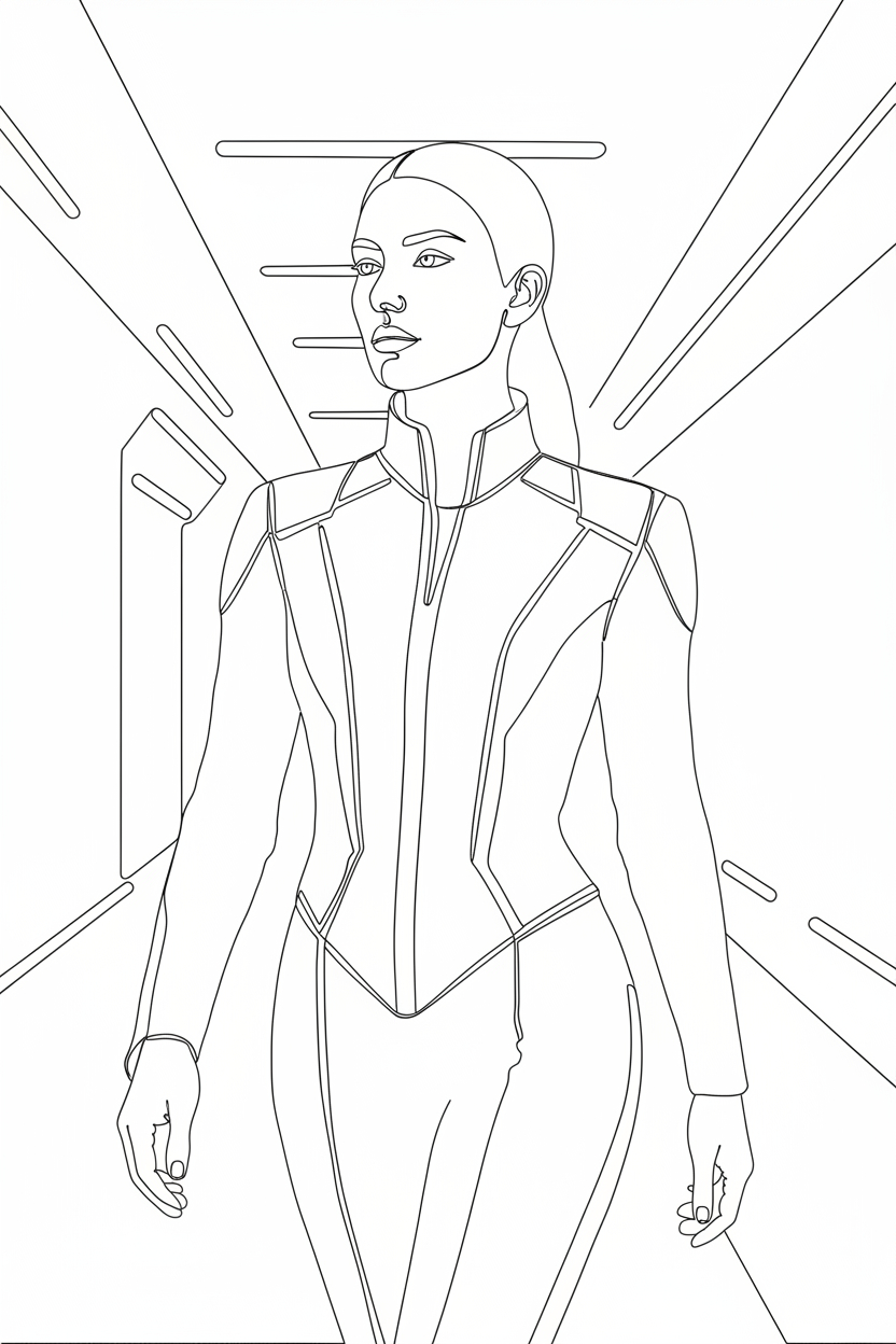 Single continuous line portrait. Minimal, clean, and perfect for laser engraving.